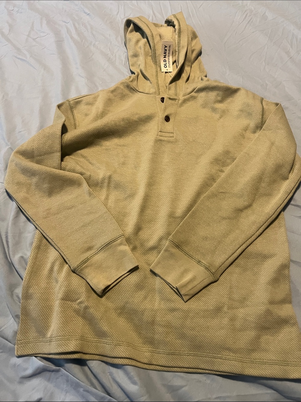 Old Navy Men's Crewneck Hooded Waffle-Knit Sweater - Khaki